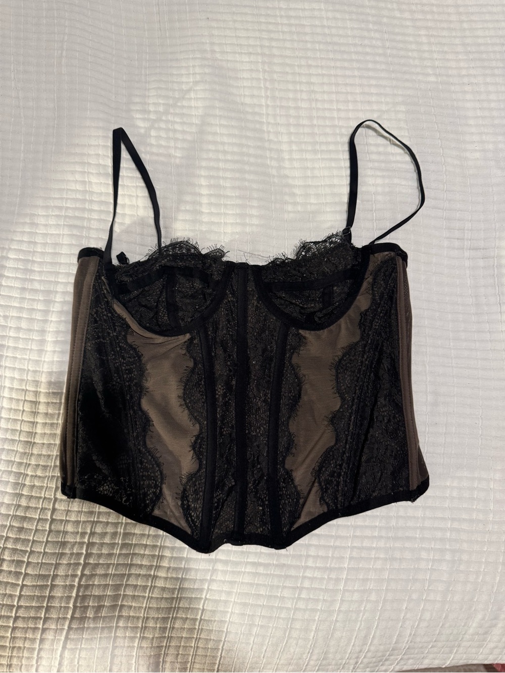 Urban Outfitters Black Lace Bustier Top